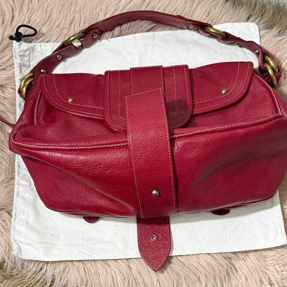 RARE Marc Jacobs Adina Leather Saddle Shoulder Bag red medium - Picture 5 of 12